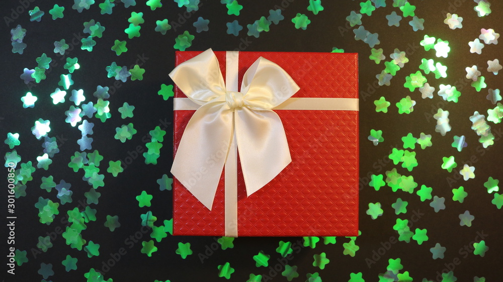 Fototapeta premium beautiful christmas present with bow