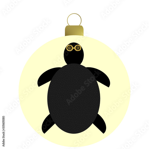 Weihnachtskugel mit Schildrötenmotiv