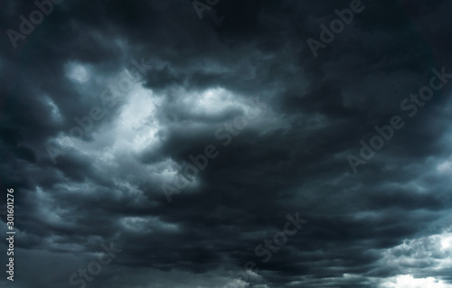 Storm dark clouds, dramatic background