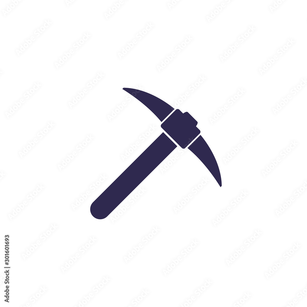 pick axe icon on white, vector pick axe icon on white, vector