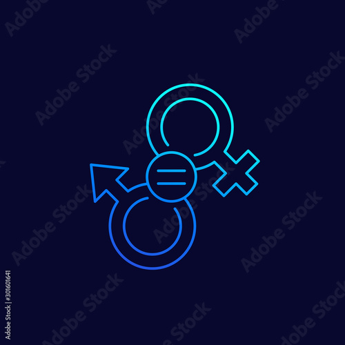 gender equality, equal rights linear icon
