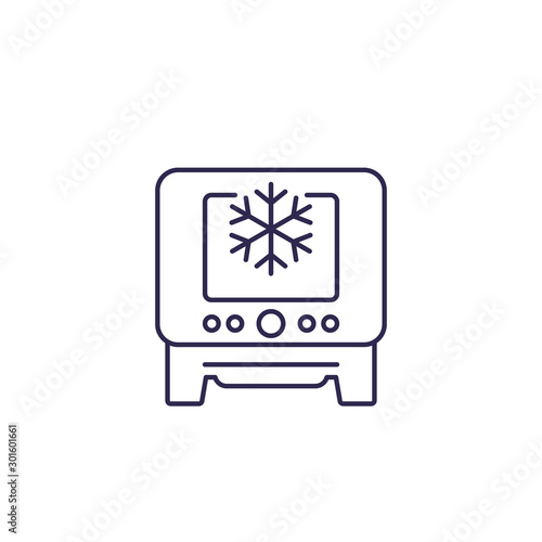 industrial fridge, freezer line icon