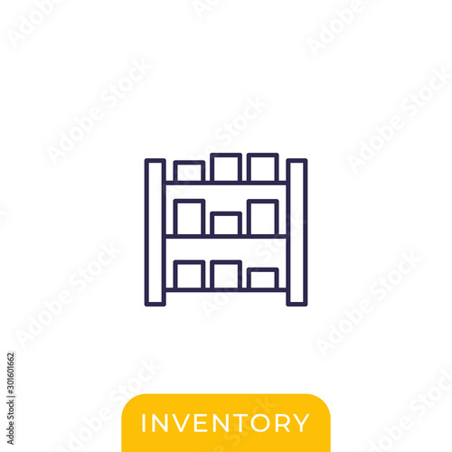 inventory vector line icon on white