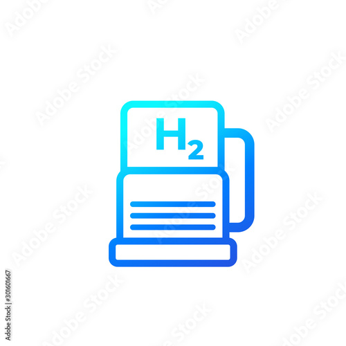 hydrogen car station icon, vector