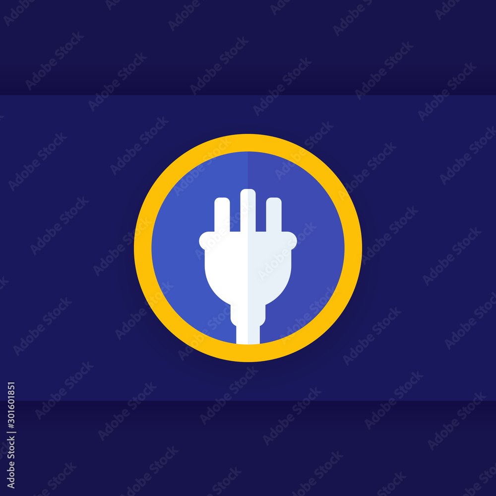 Obraz premium uk electrical plug icon, vector logo