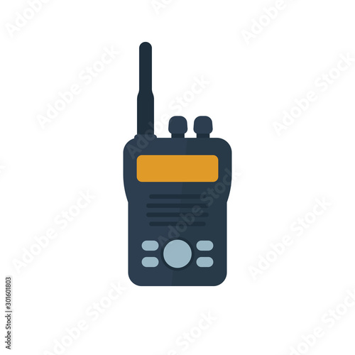 radio set, portable transceiver vector flat icon
