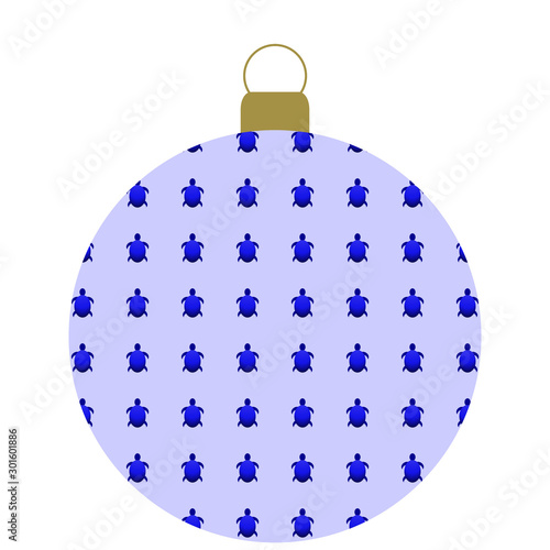 Blaue Christbaumkugel mit Schildrötenmuster