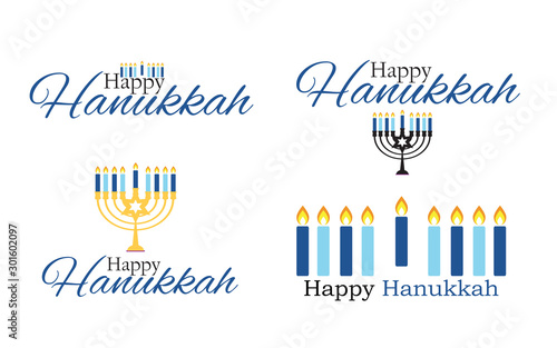Happy Hanukkah, Jewish Holiday Background. Vector Illustration. Hanukkah is the name of the Jewish holiday