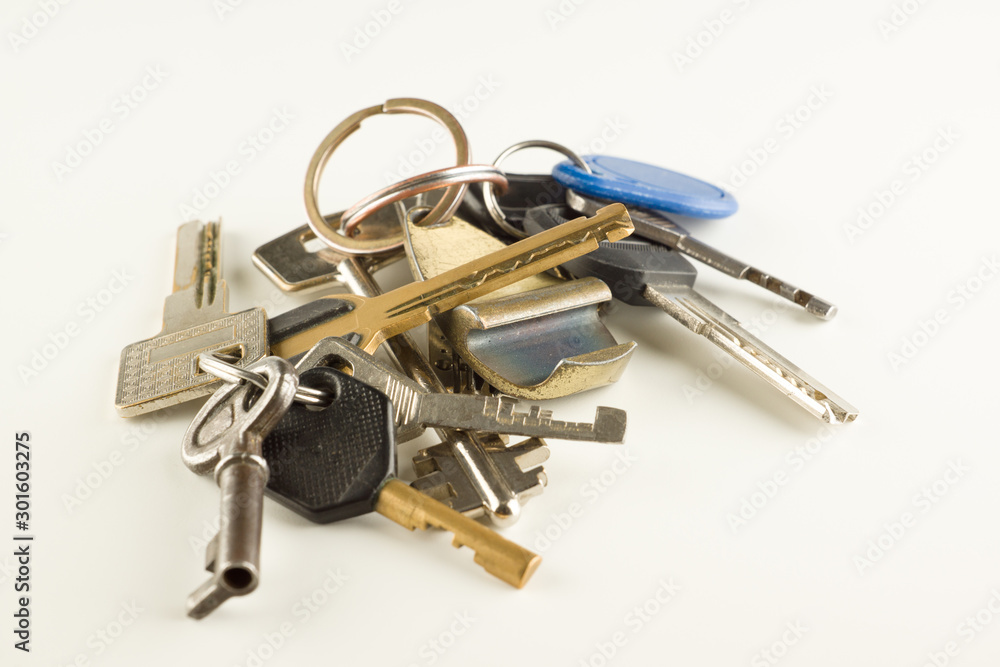 large bunch of different keys isolated large bunch of different keys isolated