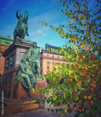 Canvas Print statue in stockholm