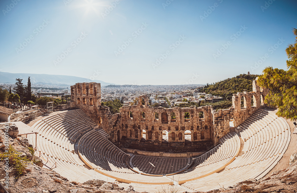 Antikes Theater Odeon des Herodes Atticus in Athen, Griechenland