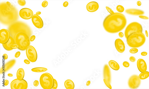 Dollar sign. American money. Cash background, us bill. Money falling.