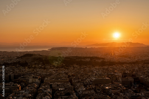 Sonnenuntergang über Athen, Griechenland