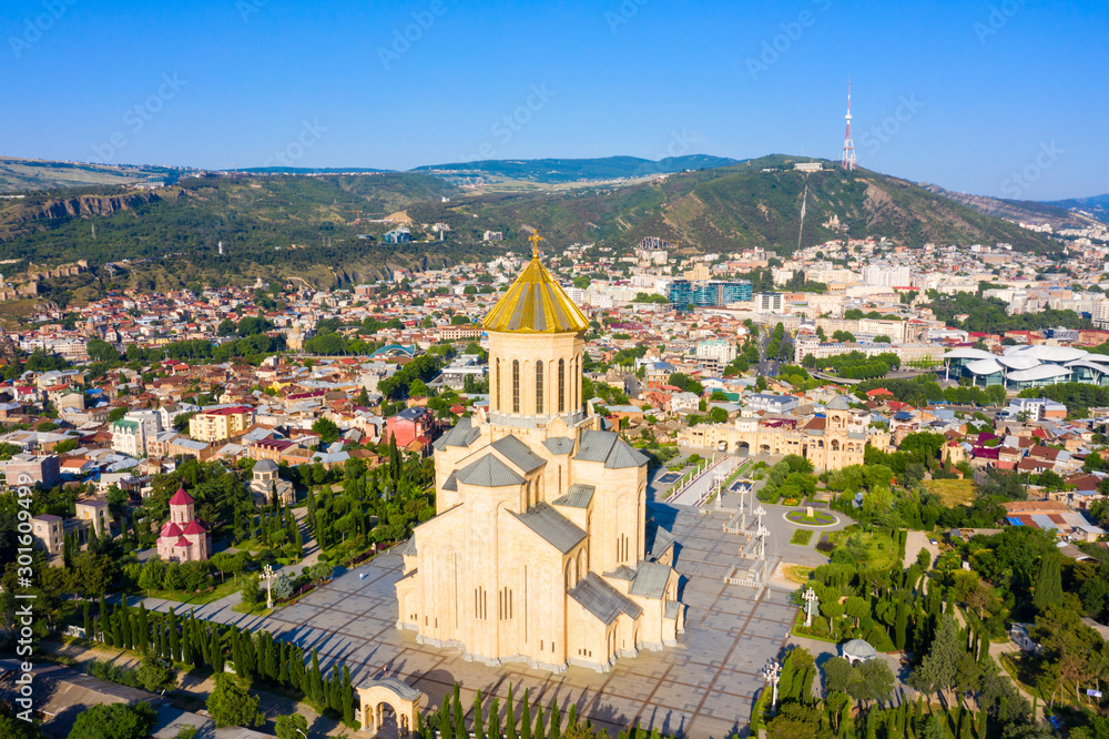 Holy Trinity Cathedral of Tbilisi commonly known as Sameba, the biggest cathedral of Georgian Orthodox Church located in Tbilisi, the capital of Georgia