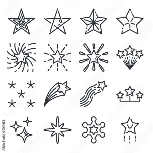 Star icons vector.