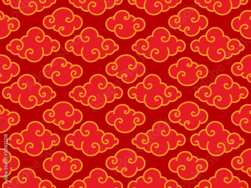 Traditional oriental chinese clouds seamless pattern