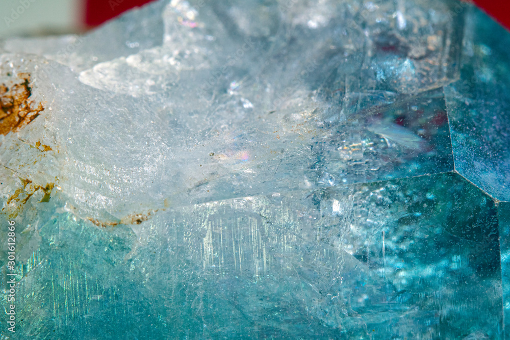 Aqua Blue Quartz Crystal Stone Close Up Aqua Blue Quartz Crystal Stone Close Up