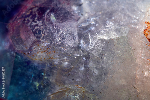 Aqua Blue Quartz Crystal Stone Close Up