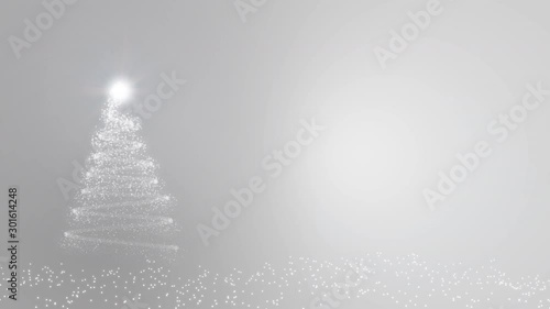 Copy space motion Christmas tree for cold winter new year santa festival decorate celebrate with black background overlay and luxury gold, green theme with white shine star and snow, snowflake flare