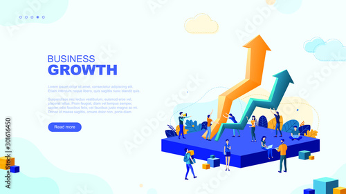 Trendy flat illustration. Successful teamwork page concept. Office workers planing business mechanism, analyze business strategy and exchange ideas.Template for your design works. Vector graphics.