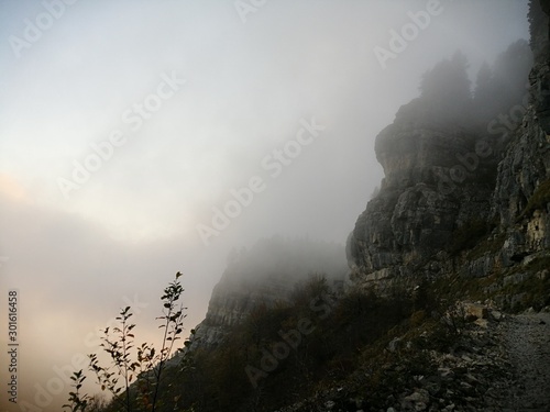 fog in mountains photo