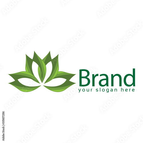 Green spa logo design. Vector Illustration on white background