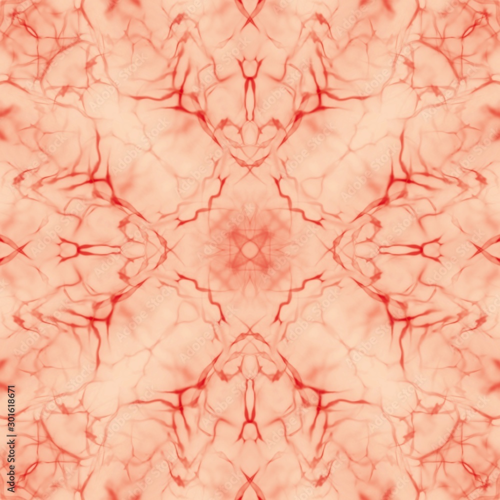 Fototapeta premium Abstract soft red elements on beige background. Square raster image.