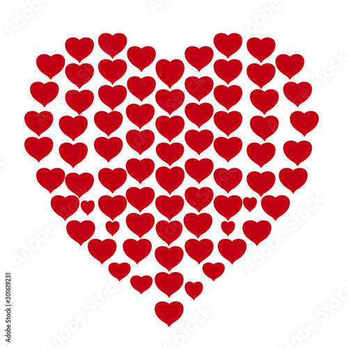 cuore fatto di tanti cuori colorati per san valentino