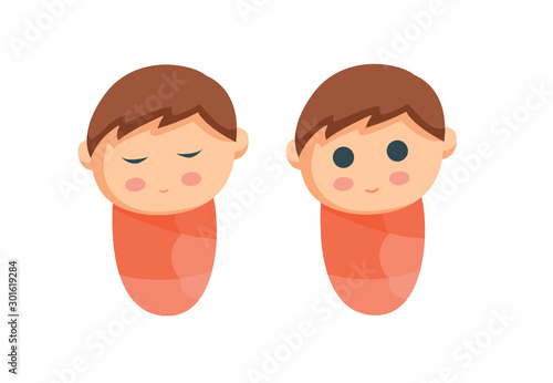 Bambino personaggio animazione neonato espressione vettoriale disegno faccia felice