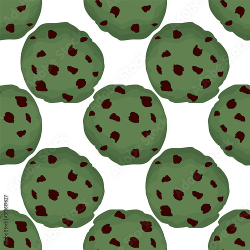Illustration on theme big set identical biscuit, kit colorful pastry cookie