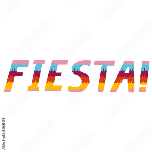 Fiesta word performed in a pinata style