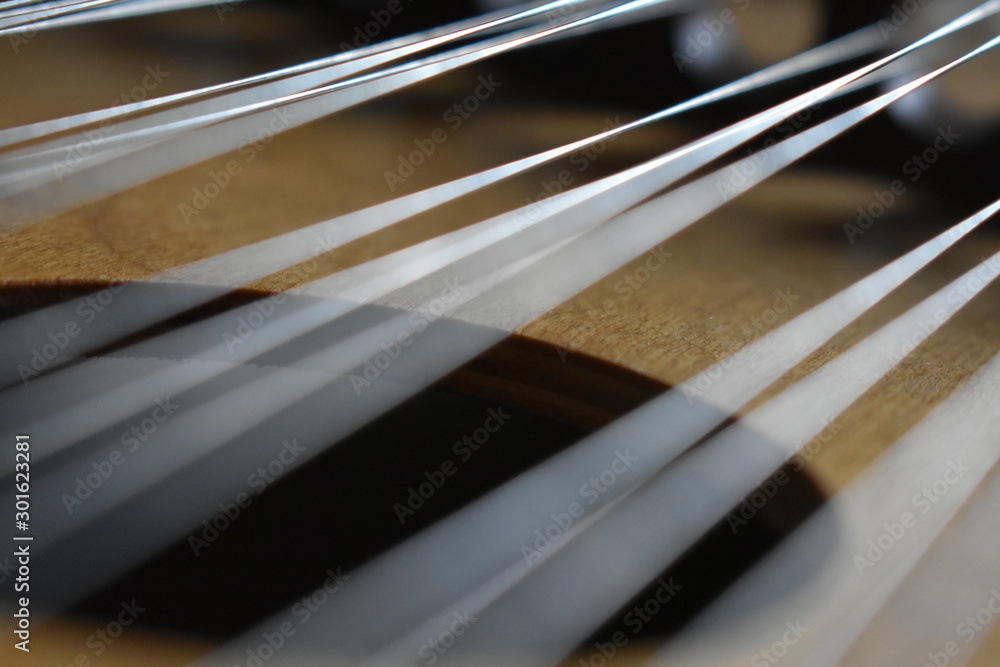 close up of strings on dulcimer close up of strings on dulcimer