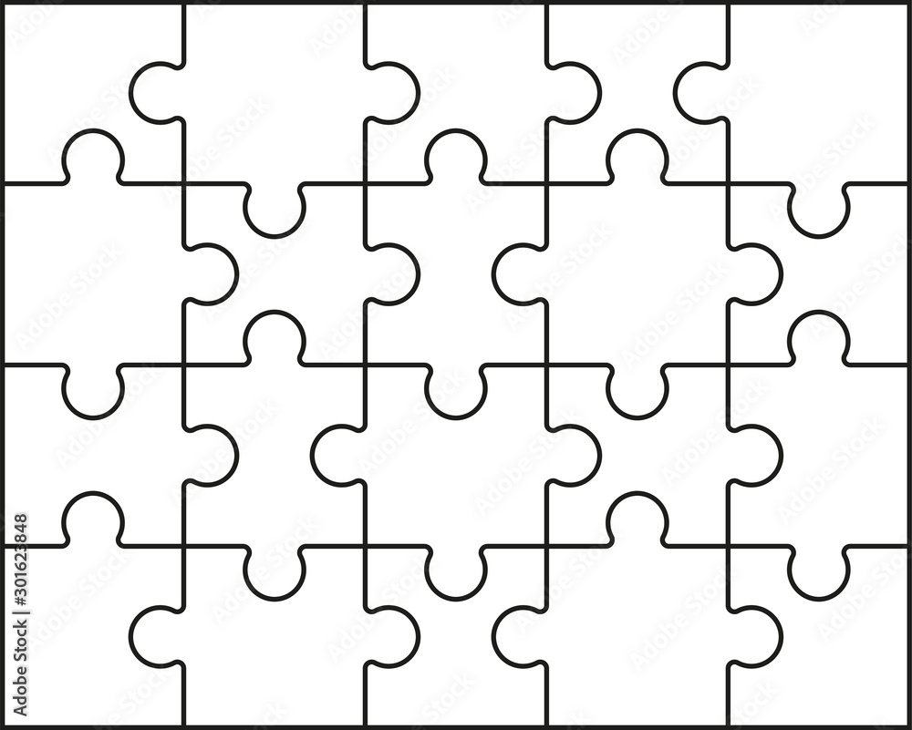 Puzzle template on white background. Vector Puzzle template on white background. Vector
