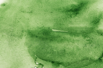 Hand painted green watercolor background.