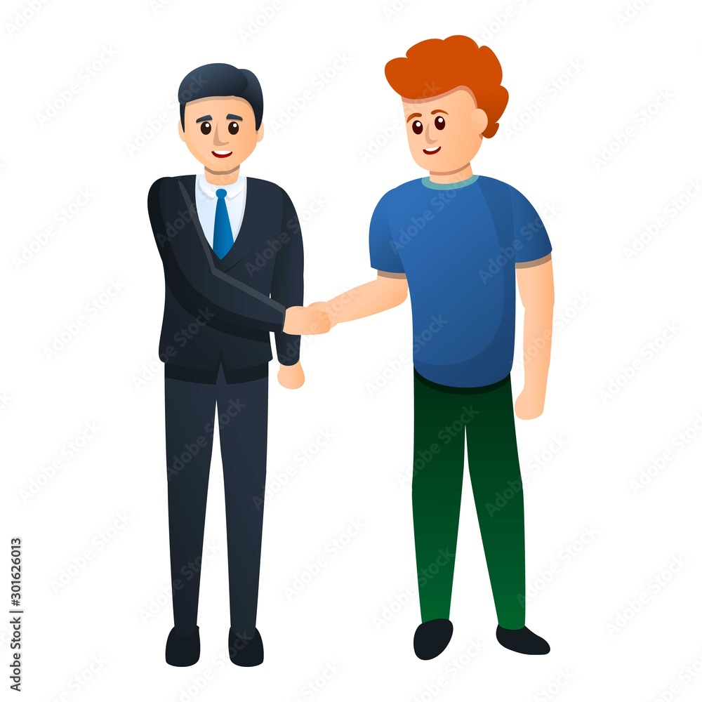 Manager take winner icon. Cartoon of manager take winner vector icon for web design isolated on white background Manager take winner icon. Cartoon of manager take winner vector icon for web design isolated on white background