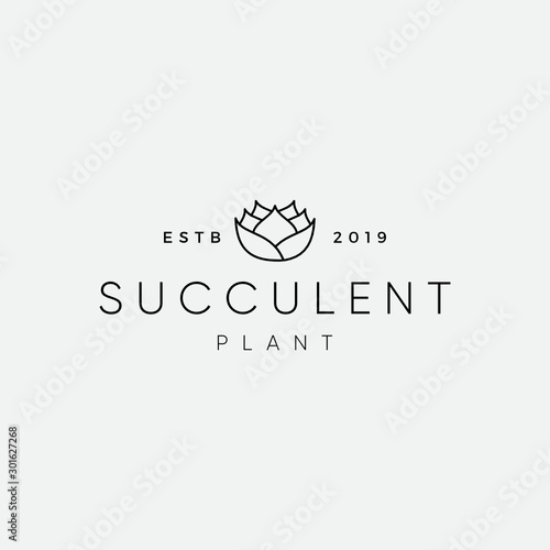 Succulent plant Logo Design Inspiration abstract houseplant custom logo design