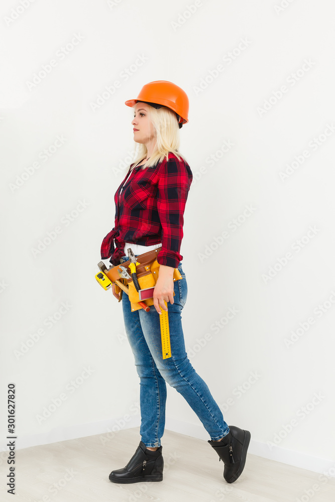 Sexy young woman construction worker Sexy young woman construction worker