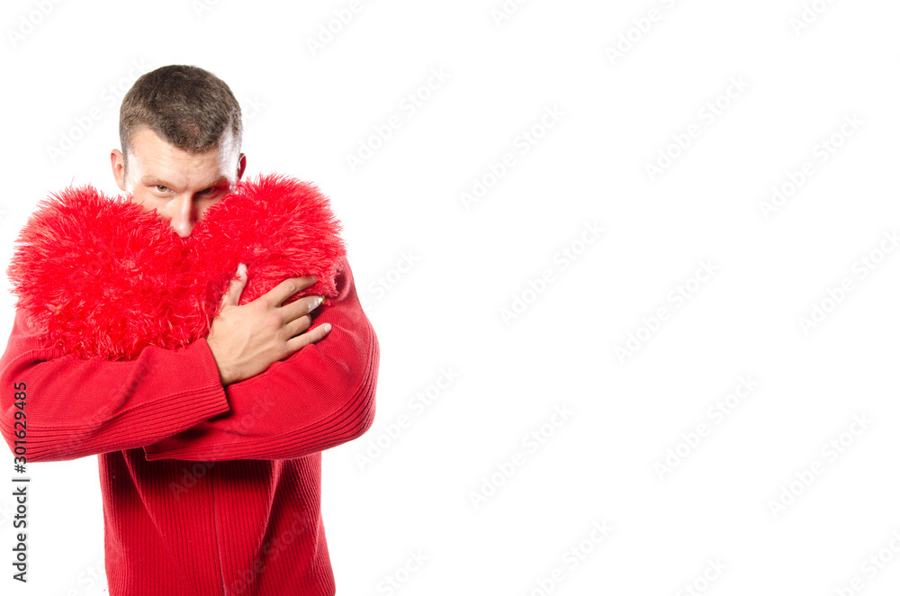 Valentine's Day and a young attractive guy. Valentine's Day and a young attractive guy.