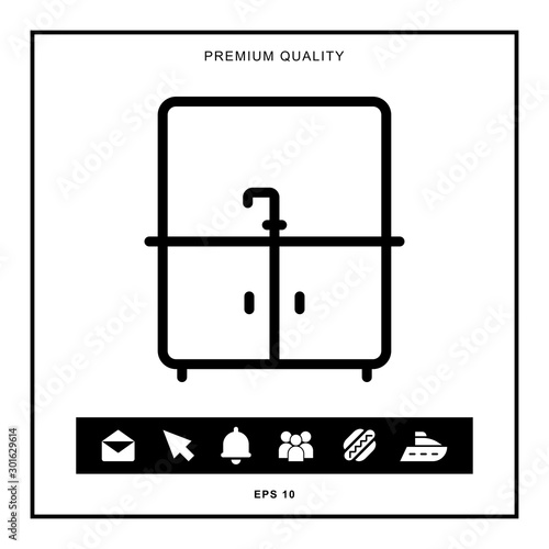 Bathroom sink outline icon for web and mobile