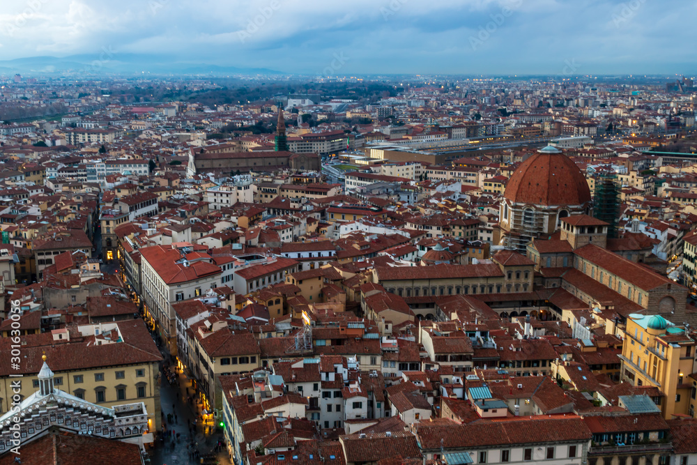 Beautiful Florence - aerial view of the ancient city