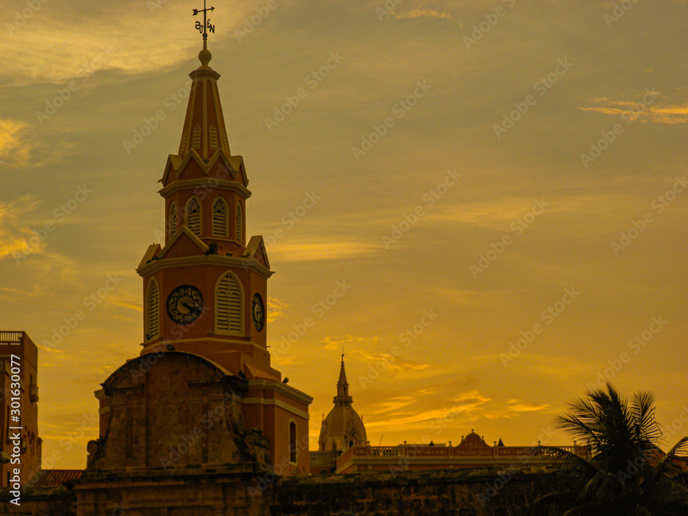 sunset in Cartagena Colombia