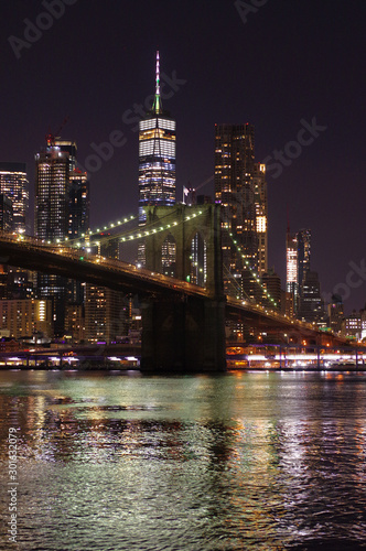 Night Brooklyn Bridge New York