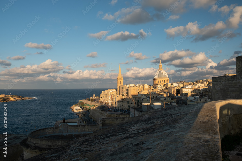 Valletta historical skyline