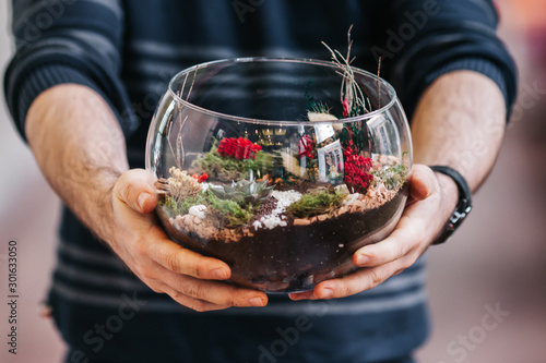 Terrarium Miniature Botanical Horticulture Grow. Terrarium  workshop.. Making Terrarium workshop