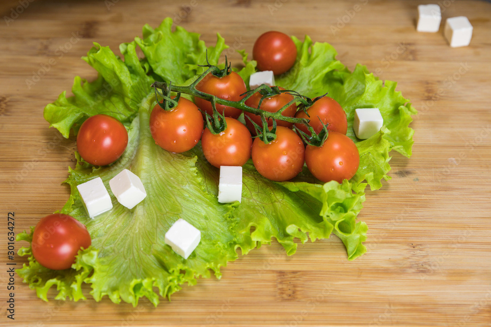 Healthy vegetable salad ingredients layout Healthy vegetable salad ingredients layout