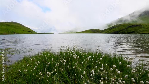 Captivating scene of calm lake Bachalpsee. Location Swiss alps, Grindelwald, Europe.