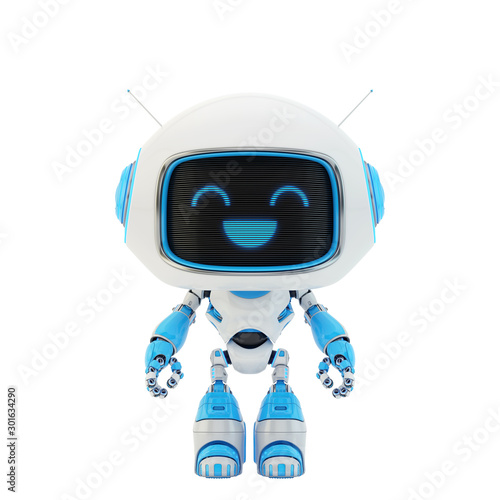 Obraz na plátně Cute little robotic toy, 3d rendering