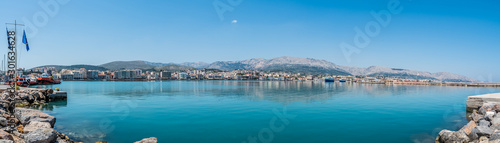 Port of Chios panorama on a beautiful day, Greece