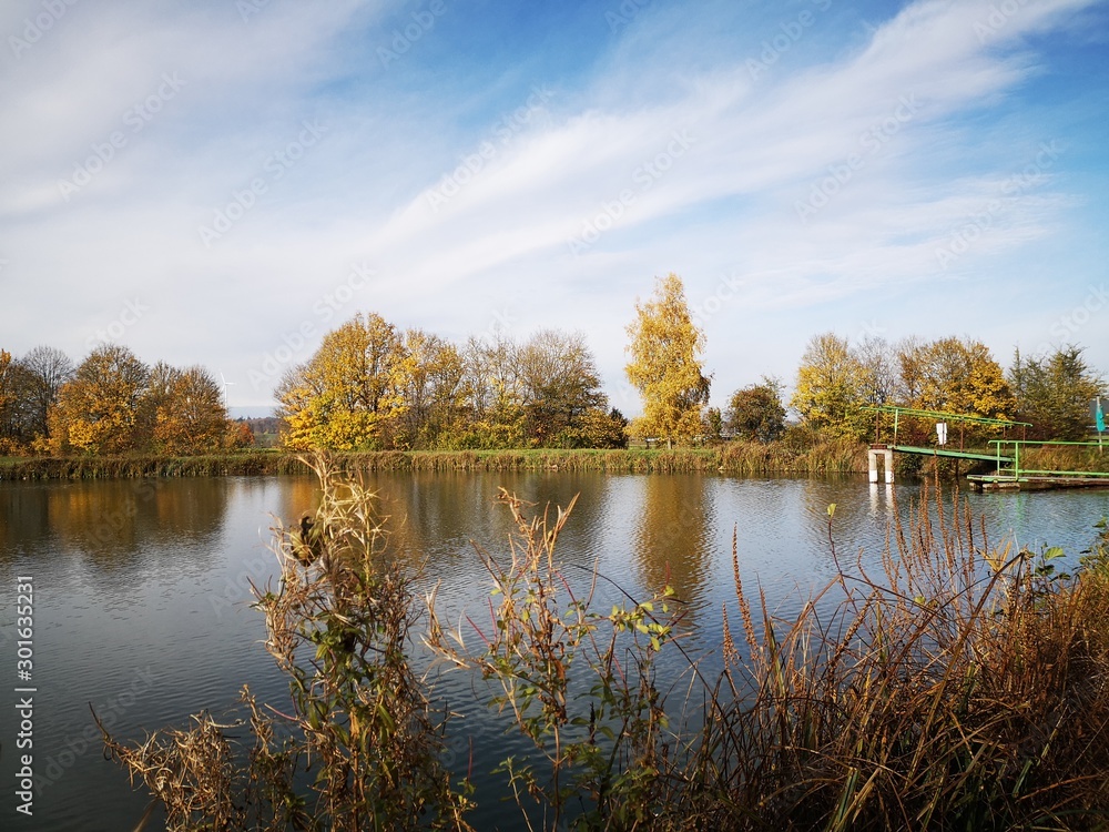 a country lake in autumn a country lake in autumn