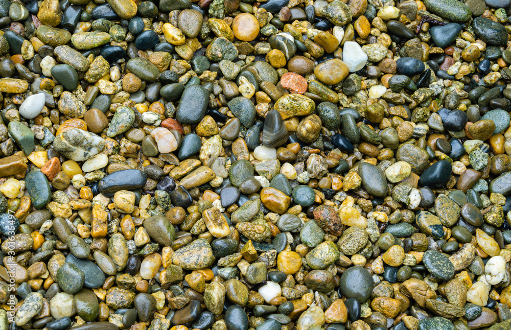 Wet sea pebbles as nature bacground. Beautiful sea stones of different sizes, colors and texsture. Excellent natural concept for any design Wet sea pebbles as nature bacground. Beautiful sea stones of different sizes, colors and texsture. Excellent natural concept for any design